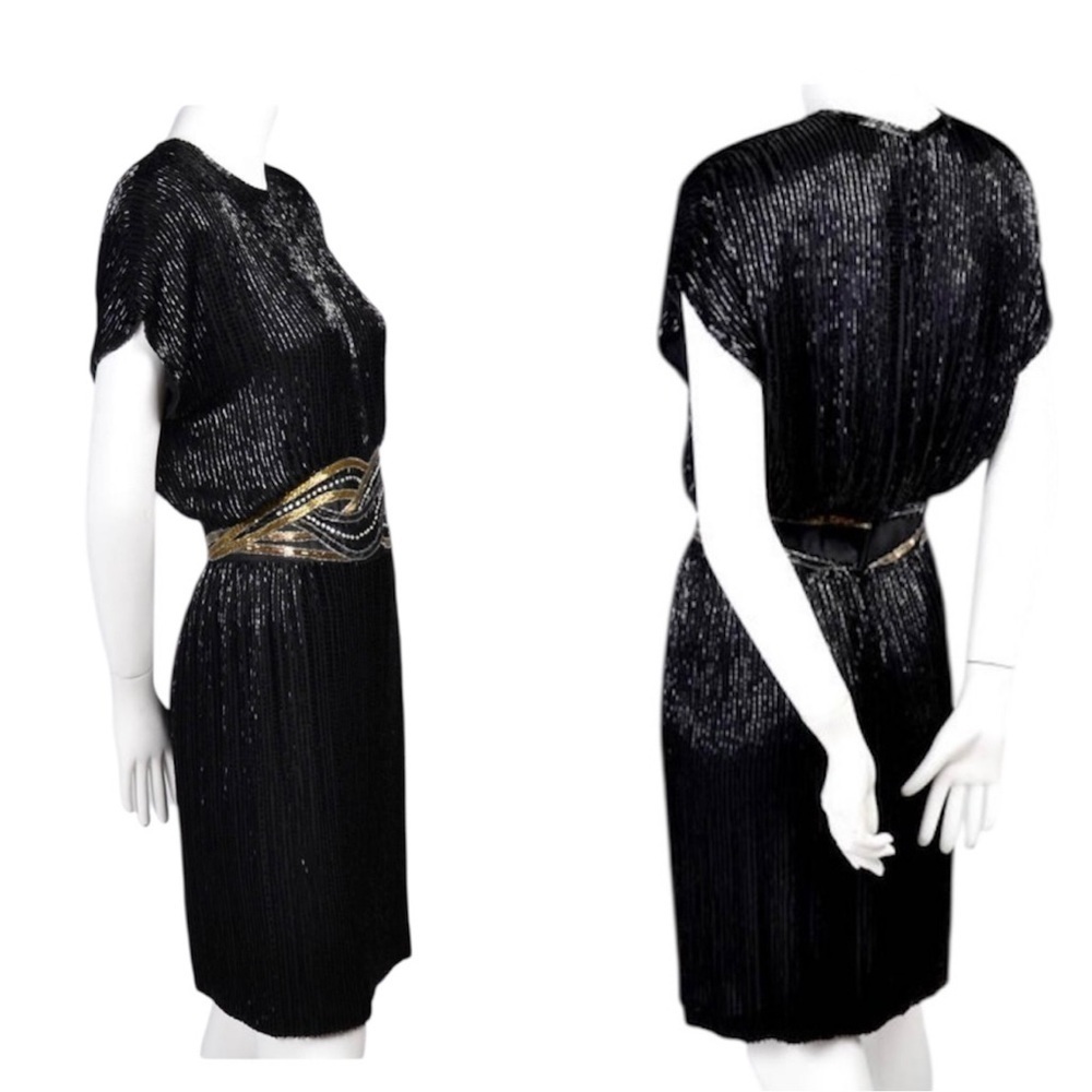 Vintage 1980’s Bob Mackie Boutique Fully Beaded Cocktail Dress Size 8 - Picture 17 of 17
